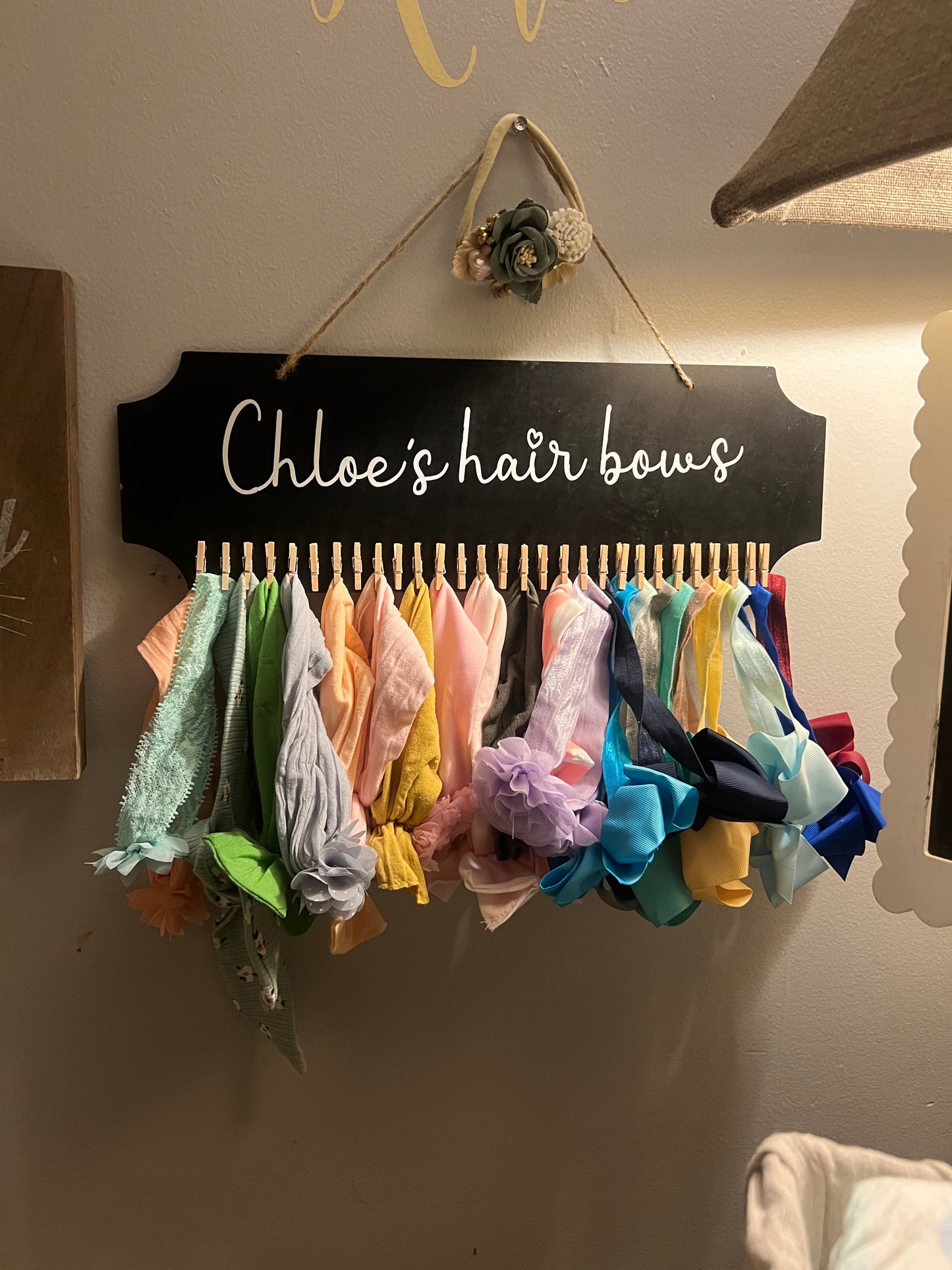 Wooden Baby Bow Hanger